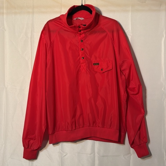 Eddie Bauer Mens Vintage Jacket Red Nylon Pullover Windbreaker Pockets. XL - Picture 2 of 9